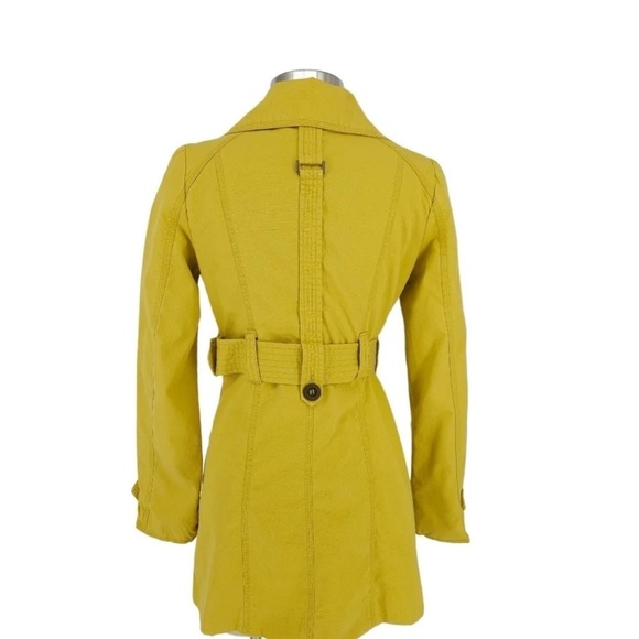 Vibrant Yellow Classic Trench Coat with Belt - Picture 3 of 4